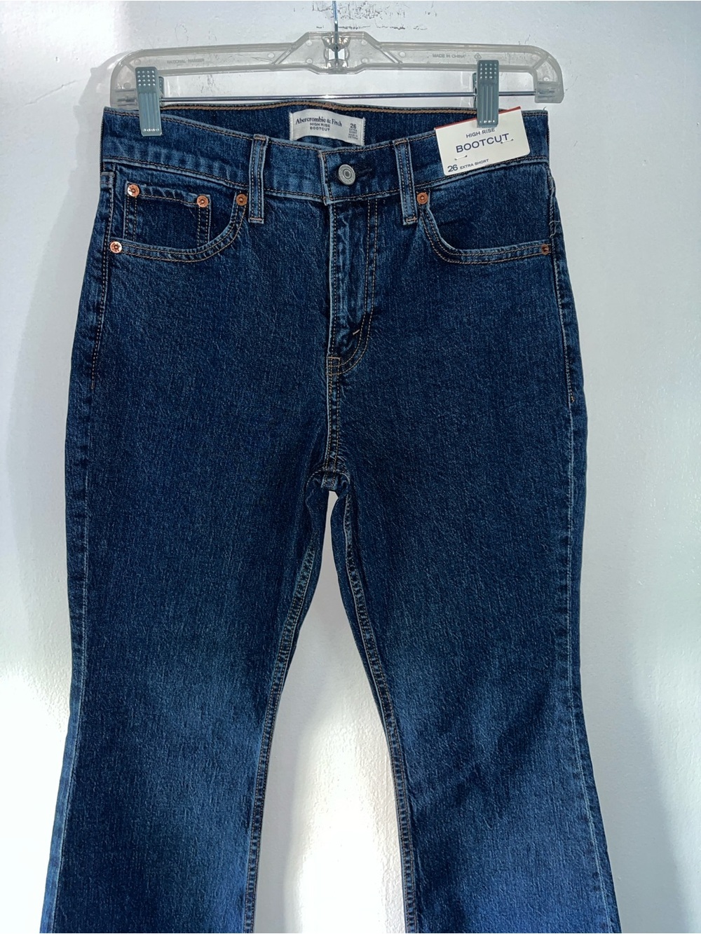 Abercrombie & Fitch Dark Blue High-Rise Bootcut Jeans